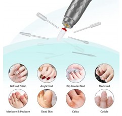 전기 네일 드릴 머신 전문, 아크릴 젤 네일용 무선 전기 네일 파일, 연삭 연마 트리밍용 Efile 매니큐어 및 페디큐어 키트(회색)