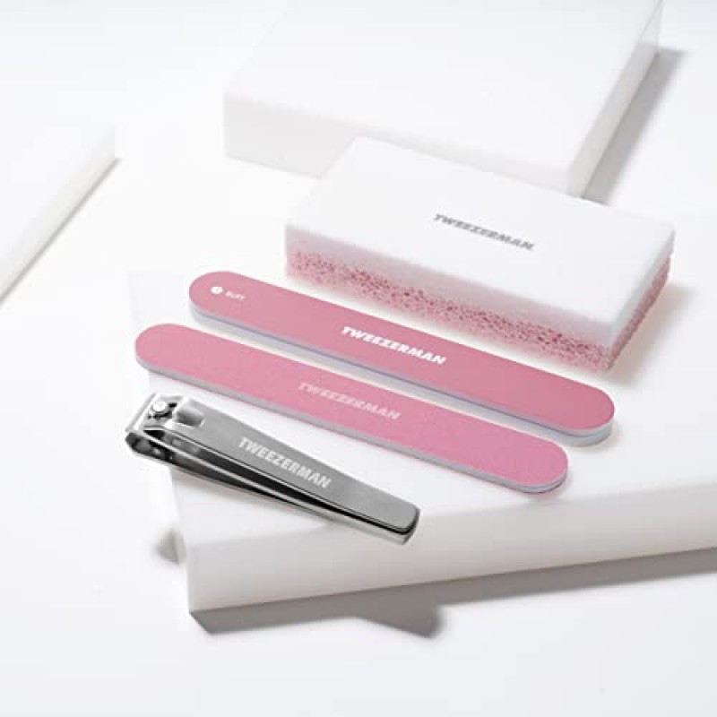 Tweezerman 독점 로즈 티 에센셜 페디큐어 키트, 4개 세트
