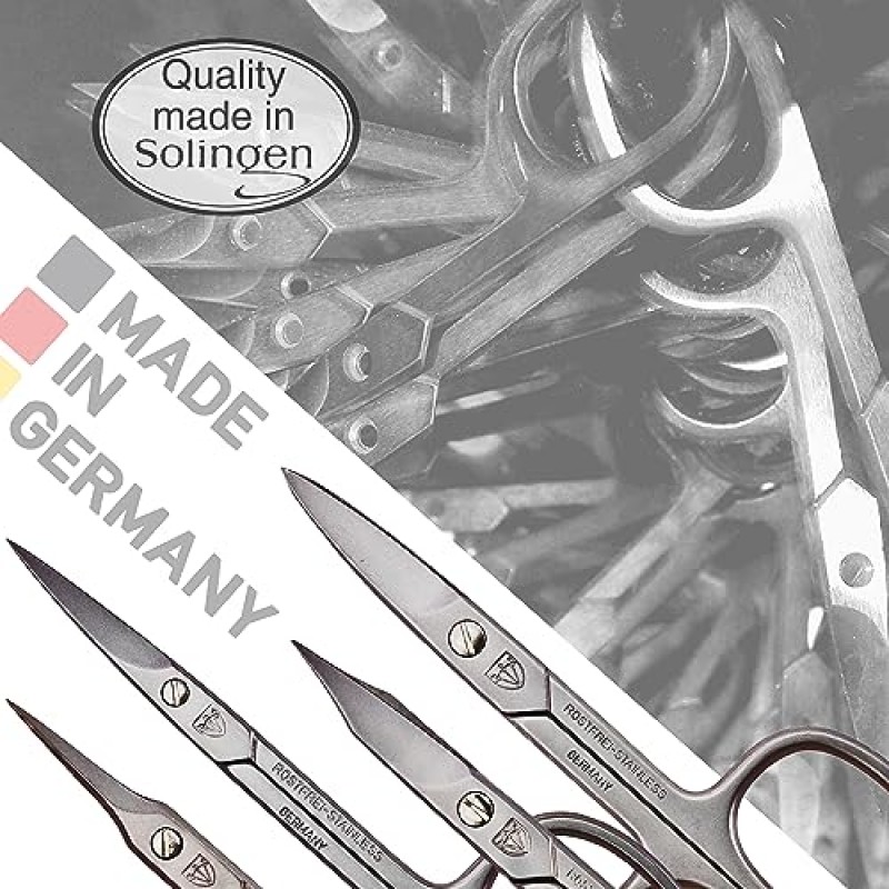 3 Swords Germany Solingen - 브랜드 품질 스테인레스 스틸 INOX 곡선 큐티클 가위(1개) 매니큐어 페디큐어용 케이스 포함 - 3 Swords의 네일 케어 - 독일산