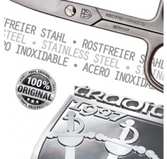 3 Swords Germany Solingen - 브랜드 품질 스테인레스 스틸 INOX 곡선 큐티클 가위(1개) 매니큐어 페디큐어용 케이스 포함 - 3 Swords의 네일 케어 - 독일산