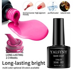 YALSYNY 젤 네일 폴리시 키트(UV 네일 램프 포함), 젤 네일 키트 베이스 및 탑 코트 젤 폴리시, 네일 도구 세트 담그기