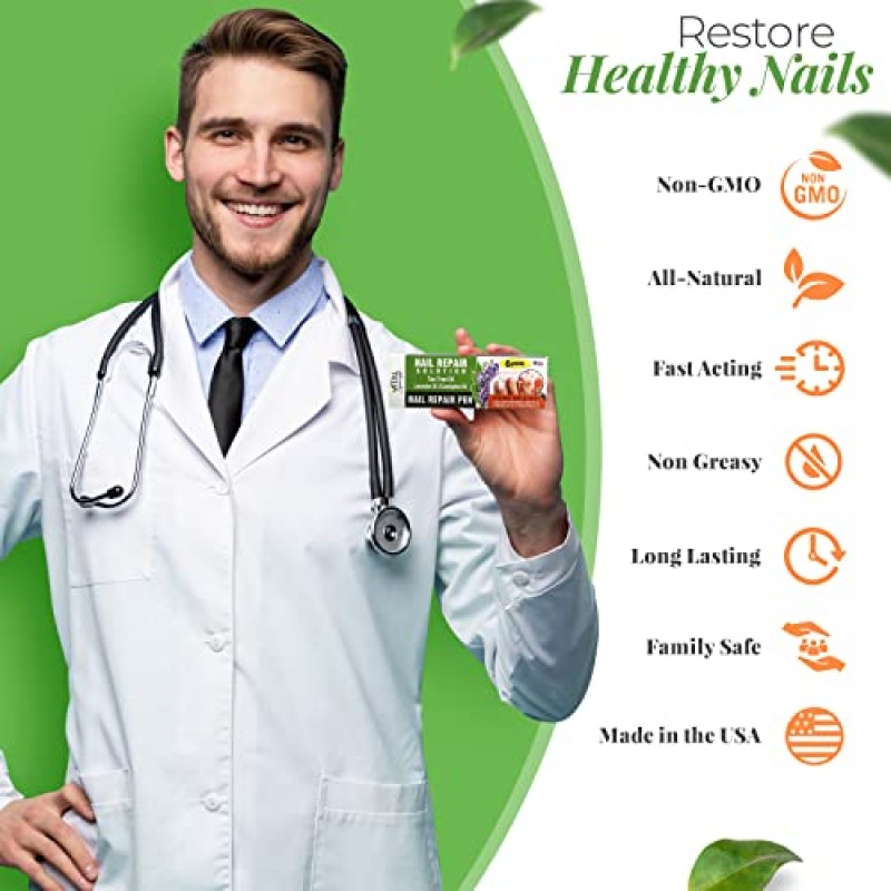 Vital Synergy Natural Tea Tree Oil 발톱 네일 리페어 솔루션 - 발톱 및 손톱 네일 리페어를 위한 네일 트리트먼트 - 무좀 트리트먼트 - 엑스트라 스트렝스 손상된 손톱 발톱 네일 성장 트리트먼트