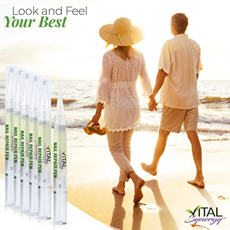 Vital Synergy Natural Tea Tree Oil 발톱 네일 리페어 솔루션 - 발톱 및 손톱 네일 리페어를 위한 네일 트리트먼트 - 무좀 트리트먼트 - 엑스트라 스트렝스 손상된 손톱 발톱 네일 성장 트리트먼트