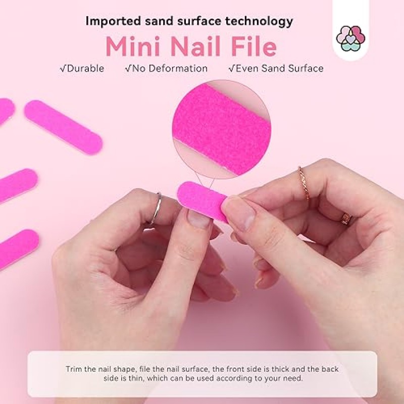 Saviland 50PCS 프레스 온 네일 도구 키트 - 2g 네일 접착제, 접착 탭, 미니 네일 파일, 아크릴 스틱, 네일 아트 스타터 네일 살롱 프레스용 준비 패드
