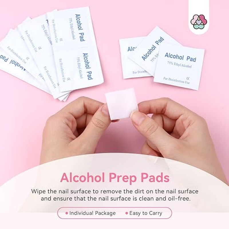 Saviland 50PCS 프레스 온 네일 도구 키트 - 2g 네일 접착제, 접착 탭, 미니 네일 파일, 아크릴 스틱, 네일 아트 스타터 네일 살롱 프레스용 준비 패드