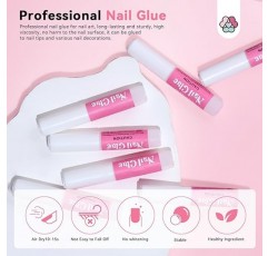 Saviland 50PCS 프레스 온 네일 도구 키트 - 2g 네일 접착제, 접착 탭, 미니 네일 파일, 아크릴 스틱, 네일 아트 스타터 네일 살롱 프레스용 준비 패드