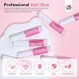 Saviland 50PCS 프레스 온 네일 도구 키트 - 2g 네일 접착제, 접착 탭, 미니 네일 파일, 아크릴 스틱, 네일 아트 스타터 네일 살롱 프레스용 준비 패드