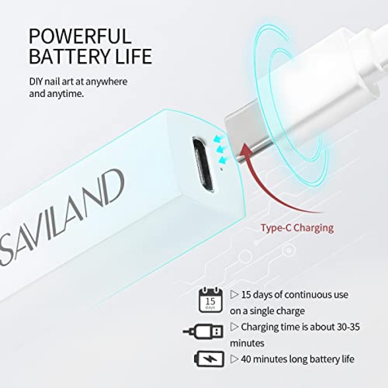손톱용 SAVILAND U V 라이트 – 젤 손톱용 휴대용 UV 램프 LED 네일 램프 젤 경화용 휴대용 미니 네일 건조기 폴란드어 네일 접착제 젤 가정용 USB 네일 아트 손전등 DIY 매니큐어 네일 아트