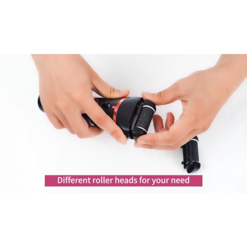 전기 발 각질 제거제, 충전식 휴대용 전자 발 파일 페디큐어 키트, 방수 발 스크러버 파일, 전문 페디큐어 도구, 죽은 피부를 위한 발 관리 이상적인 선물, 3 롤러