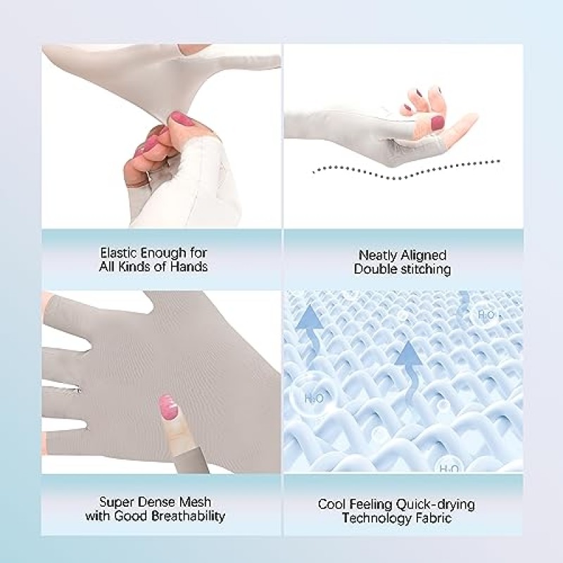 spacepower 4쌍 네일용 UV 장갑: UPF 50+ 젤 네일 램프용 자외선 차단 장갑, 매니큐어 스킨 케어용 보호 장갑(4가지 색상)