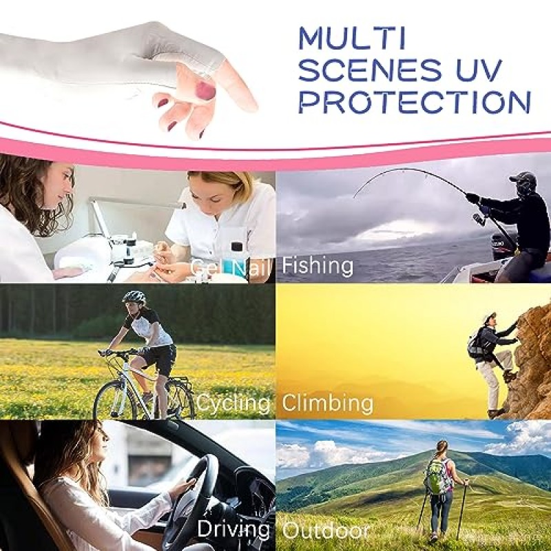 spacepower 4쌍 네일용 UV 장갑: UPF 50+ 젤 네일 램프용 자외선 차단 장갑, 매니큐어 스킨 케어용 보호 장갑(4가지 색상)
