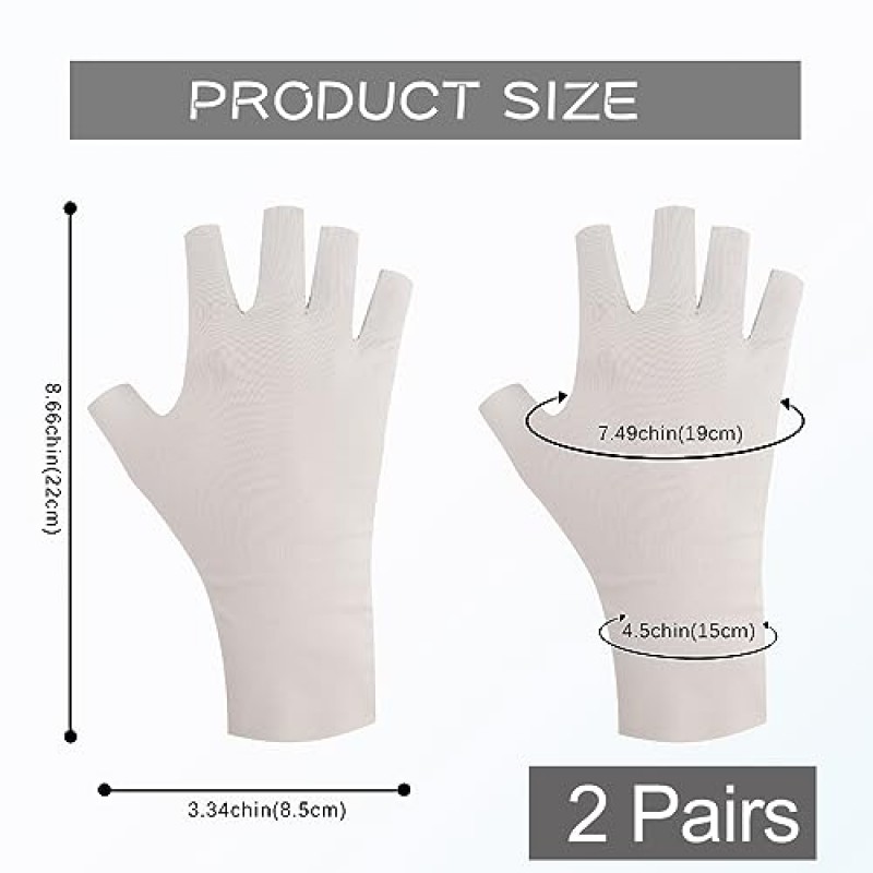 spacepower 4쌍 네일용 UV 장갑: UPF 50+ 젤 네일 램프용 자외선 차단 장갑, 매니큐어 스킨 케어용 보호 장갑(4가지 색상)