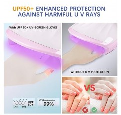 spacepower 4쌍 네일용 UV 장갑: UPF 50+ 젤 네일 램프용 자외선 차단 장갑, 매니큐어 스킨 케어용 보호 장갑(4가지 색상)