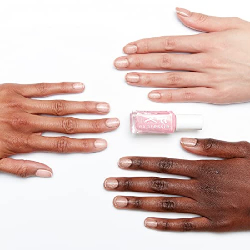 essie exprEssie FX 퀵드라이 비건 매니큐어, 인조 리얼, 핑크 크로매틱, 0.33온스