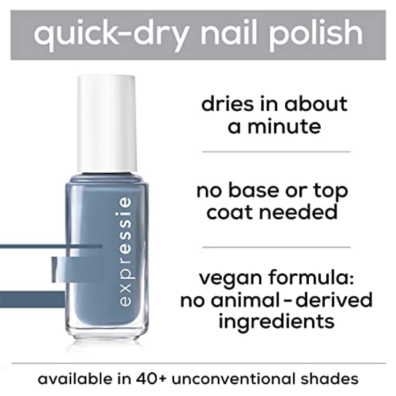 essie exprEssie FX 퀵드라이 비건 매니큐어, 인조 리얼, 핑크 크로매틱, 0.33온스