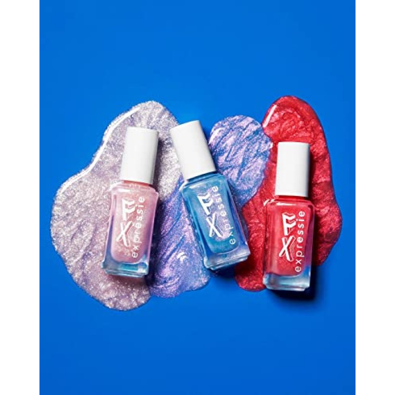 essie exprEssie FX 퀵드라이 비건 매니큐어, 인조 리얼, 핑크 크로매틱, 0.33온스
