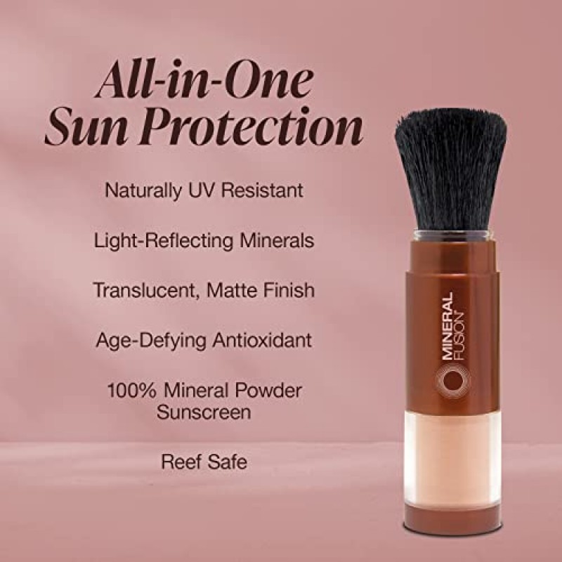 Mineral Fusion Brush-On Sun Defense, SPF 30, UVA 및 UVB 보호, 파라벤 없음, 글루텐 없음, 채식주의자, 프탈레이트 없음, 저자극성 0.14온스(1팩)