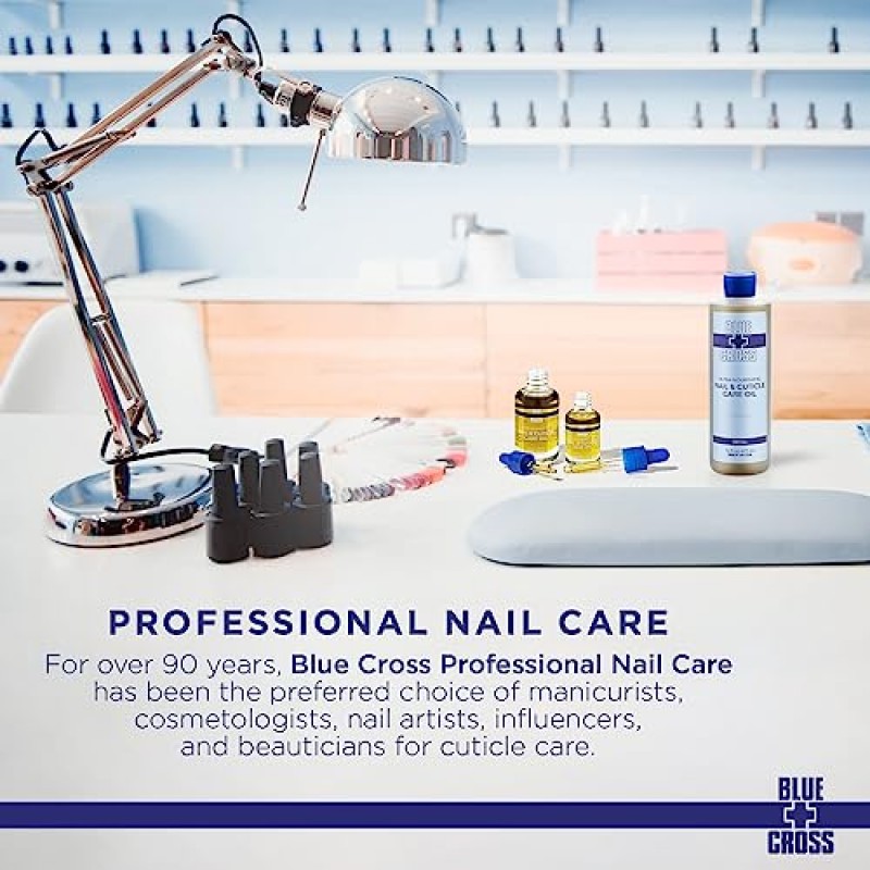Blue Cross 프로페셔널 네일 케어, 천연 미네랄 오일 무첨가, 영양 공급, 수분 공급 및 보습 네일 + 큐티클 오일, 레몬그라스 및 라벤더 에센셜 오일 향, 동물 실험 없음, 미국산, 1fl oz/30mL
