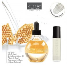 Cuccio Naturale 큐티클 리바이탈라이징 오일 세트 - 강렬한 수분 공급 - 손톱 보충 및 강화 - 건강한 피부 촉진 - 사용하기 쉬운 롤러볼 어플리케이터 - 우유 및 꿀 - 2개