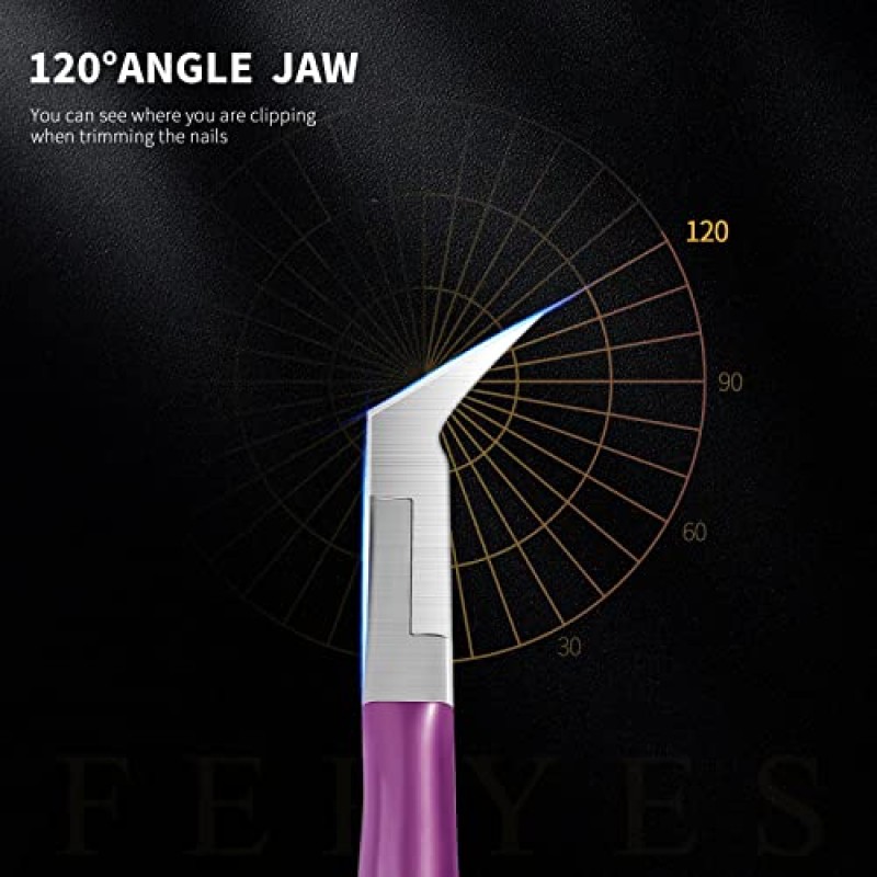 FERYES 발톱 깎기 내향성 및 두꺼운 손톱용 직선 블레이드 - 스테인레스 스틸 및 날카로운 끝이 있는 내향성 손톱 깎기 - 넓은 턱 발톱 손톱 커터 내향성 도구