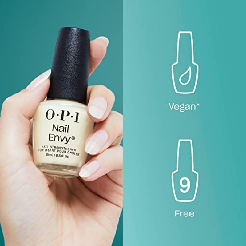 OPI Nail Envy, 손톱 강화 트리트먼트, 1주 안에 손톱 강화, 비건 포뮬러, 0.5 fl oz