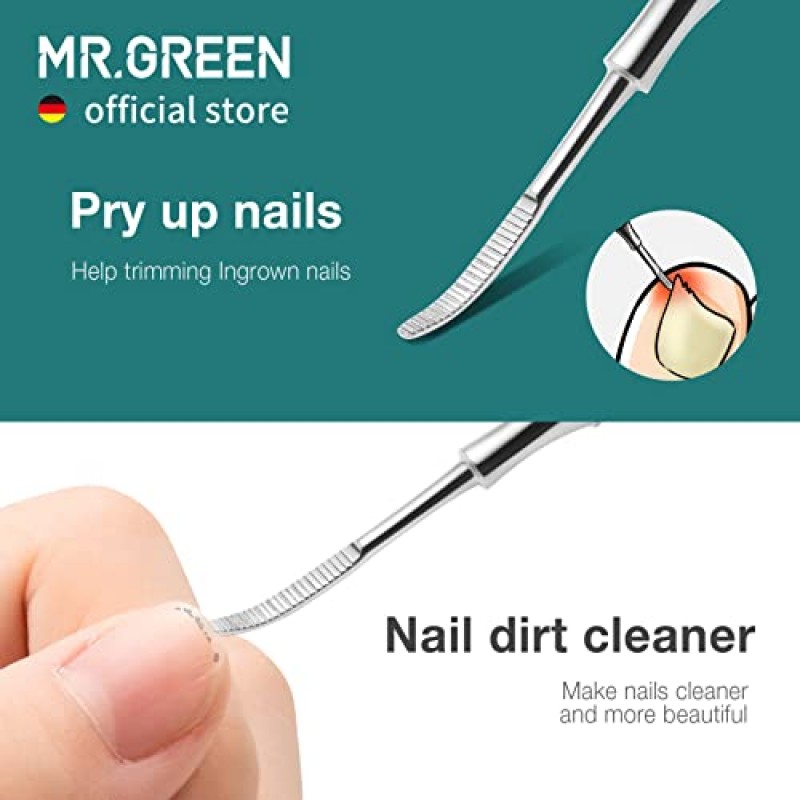 MR.GREEN 다기능 네일 케어 도구 큐티클 푸셔 네일 먼지 클리너 양방향 디자인 손톱 큐티클 트리머 (Mr-2158)