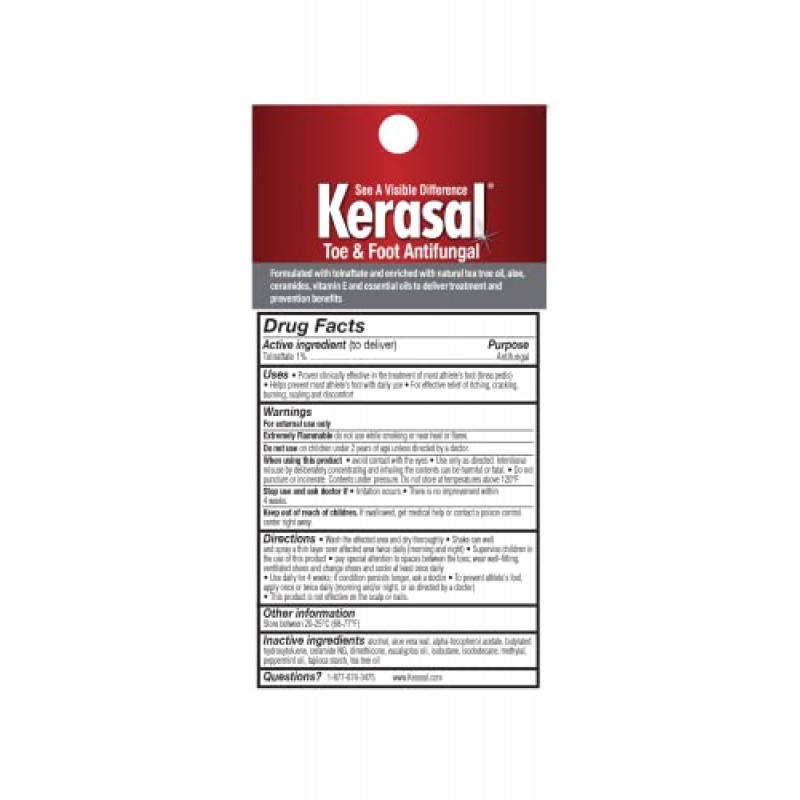Kerasal 3-in-1 네일 케어 키트 1온스 항진균 스프레이 및 0.43온스 네일 리페어 솔루션 2일 만에 손톱과 발가락 모양 개선