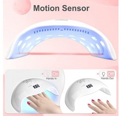 젤 UV LED 네일 램프, LKE 네일 건조기 40W 젤 매니큐어 UV LED 라이트(3 타이머 포함) 전문 네일 아트 도구 액세서리 화이트