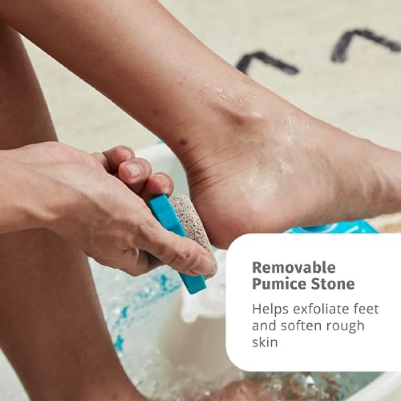 HoMedics Bubble Mate Foot Spa, 상쾌한 거품과 물튀김 방지 기능이 있는 발가락 터치 제어식 발 욕조, 돌출된 마사지 노드 및 탈착 가능한 경석