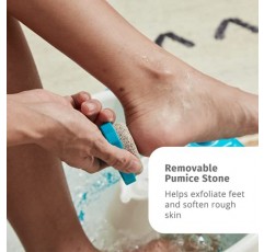HoMedics Bubble Mate Foot Spa, 상쾌한 거품과 물튀김 방지 기능이 있는 발가락 터치 제어식 발 욕조, 돌출된 마사지 노드 및 탈착 가능한 경석