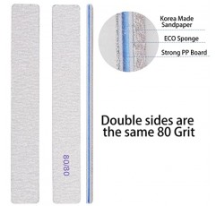 50pcs 80/80 그릿 네일 파일 아크릴 손톱 에머리 보드 파일 홈, 살롱, 강한, 양면을위한 전문 네일 아트 도구