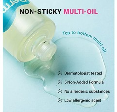 DERMA B 인텐시브 베리어 멀티 오일 135ml, 4.56 Fl Oz, 바디, 헤어 및 네일용 보습 끈적임 없는 다용도 오일, 촉촉하고 빛나는 피부를 위한 10가지 식물성 오일, 민감한 피부 관리를 위한 모이스처라이저