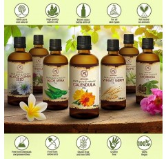 칼렌둘라 오일 3.4 Fl Oz (100ml) - 금잔화 오피시날리스 꽃 추출물 - 주입 - 아몬드 오일 베이스 - 100% 순수 & 천연 - 메리골드 오일 - 피부, 손톱, 머리카락, 얼굴, 신체에 효능 - 짧은 수명