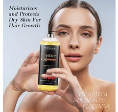 MAJESTIC PURE 피마자유, 다양한 모발, 두피, 피부 및 손톱 효능을 함유한 100% 천연 원더 오일 - 포장은 다양할 수 있음 - 16 fl oz