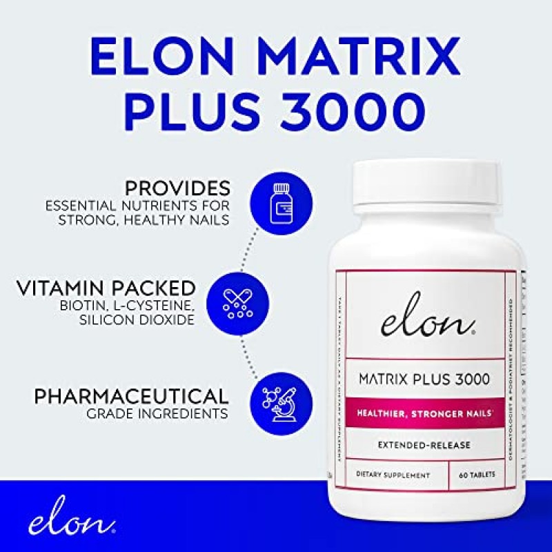 네일 건강을 위한 Elon 네일 키트 - 네일 컨디셔너, 네일용 큐티클 오일 및 매트릭스 플러스 3000 비오틴 보충제 네일 강화제가 포함된 네일 케어 키트 - 손상된 손톱을 위한 네일 수리 키트