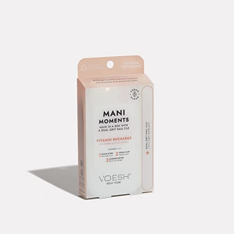 VOESH Mani Moments, 상자에 담긴 마니 2세트 3단계 + 네일 파일, 매니큐어 키트, 매니큐어 준비, 네일 키트, 네일 케어, 핸드 케어, 네일 용품, 홈 매니큐어