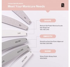 MelodySusie 네일 파일 버퍼 세트, 네일 파일링, 쉐이핑, 스무딩, 버핑 및 샤이닝용 양면 에머리 보드 6개, 가정 및 미용실용 매니큐어 페디큐어 도구, 개별 포장