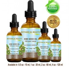 보태니컬 뷰티 키위 씨드 오일. 100% 순수 천연 희석되지 않은 버진 냉간 압착 캐리어 오일. 1 Fl.oz.- 얼굴, 피부, 바디, 헤어, 네일 케어용 30 ml
