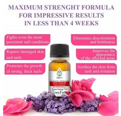 Teliaoils 오레가노 건강한 손톱 시너지 오일 블렌드 - 발톱 상태, 변색, 노란색 부서지기 쉬운 손톱을 위한 최대 강도 복구 오일 - 두껍고 강한 손톱을 위한 천연 솔루션 - 0.33 온스