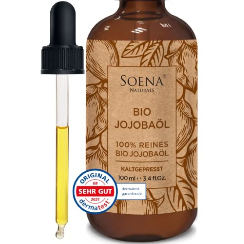 JOJOBAOIL 유기농 냉간 압착 |100% 순수 & 천연 | 얼굴 헤어 피부 및 손톱 | 페이스오일 - 바디오일 | 안티에이징 젊은 피부 - 비건(Vegan) | 보습제