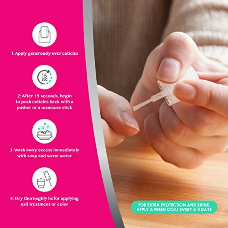 Nutra Nail Naturals 큐티클 리무버 - 손톱 및 손톱 건강을 위한 인스턴트 네일 베드 연화제 및 제거 오일 트리트먼트(0.45 Fl Oz)