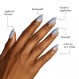Glamnetic Press On Nails - 베이비 블루스 | 짧은 아몬드, 매혹적인 금속 마감의 파스텔 블루 네일 | 15가지 사이즈 - 접착제가 포함된 네일 키트 30개