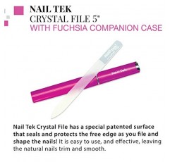 Nail Tek 크리스탈 파일 자홍색 동반자 케이스가 포함된 양면, 중간 파일 5
