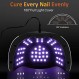 더블 핸드용 UV LED 네일 램프, NAXBEY 180W UV 라이트 네일 젤 네일 건조기(60개 램프 비드, 자동 센서 및 4개 타이머 포함) LCD 디스플레이, 미용실 및 가정용 전문 UV 램프 젤 네일