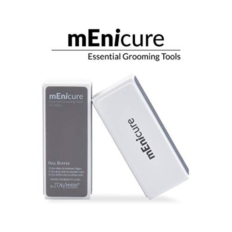 Menicure 네일 버퍼, 4 웨이 네일 버퍼 블록 – 남성을 위한 필수 그루밍 도구 – 파일, 부드럽고 윤기, 건강하고 반짝이는 손톱용 By Menicure 남성용 핸드 케어 키트(1개)