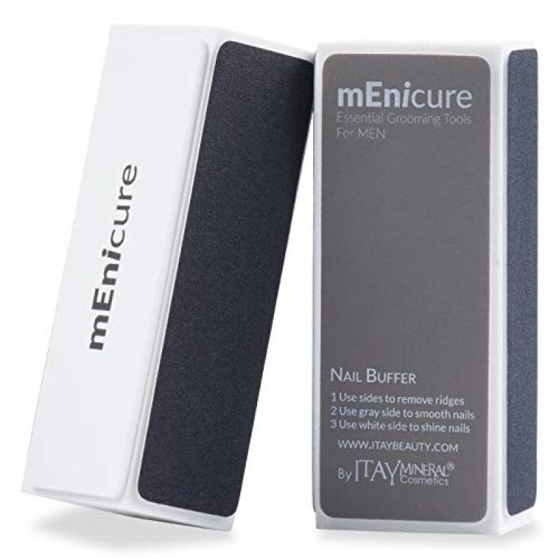 Menicure 네일 버퍼, 4 웨이 네일 버퍼 블록 – 남성을 위한 필수 그루밍 도구 – 파일, 부드럽고 윤기, 건강하고 반짝이는 손톱용 By Menicure 남성용 핸드 케어 키트(1개)