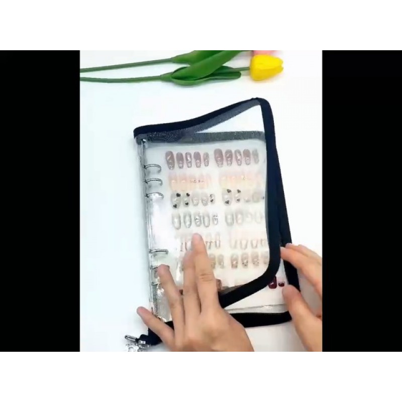 네일 주최자에 누르기 10 PCS 네일 보관에 빈 프레스 지우기 가짜 손톱 보관을 위한 네일 포장에 누르기 네일 디스플레이에 네일 살롱 프레스 네일 테이프가 있는 네일 용품 주최자