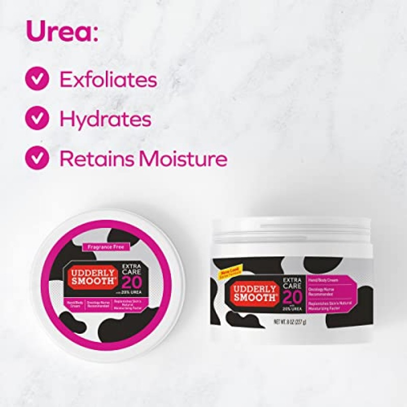 Udderly Smooth Extra Care 핸드/바디 딥 모이스처라이징 크림(요소 20% 함유, 무향, 8 온스)