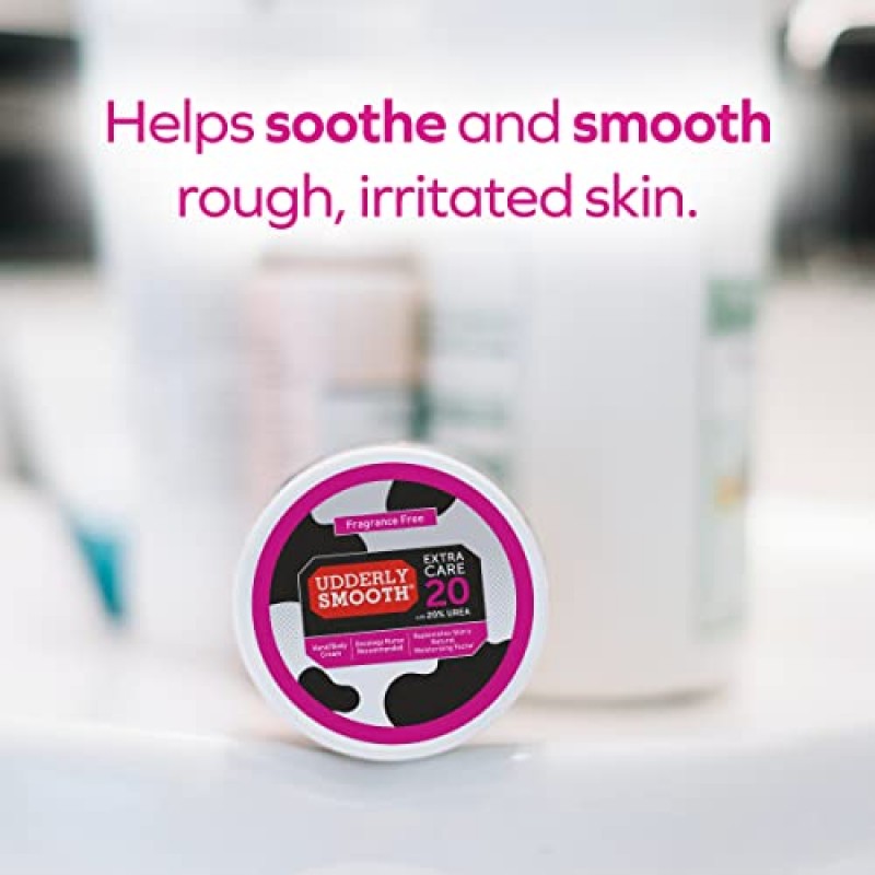 Udderly Smooth Extra Care 핸드/바디 딥 모이스처라이징 크림(요소 20% 함유, 무향, 8 온스)