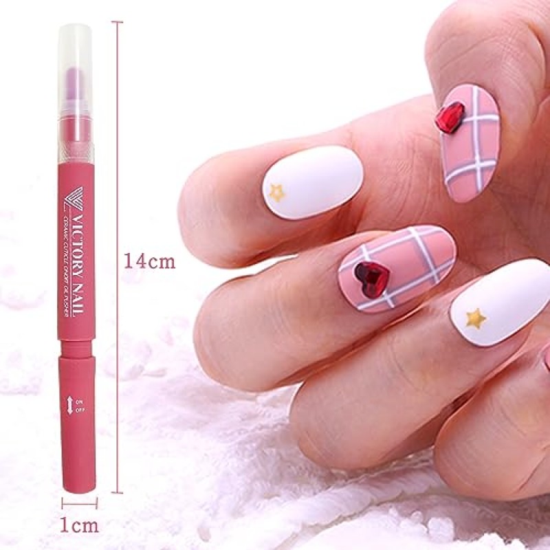 VICTORY NAIL 1개 세라믹 큐티클 온/오프 오일 푸셔 큐티클 푸셔